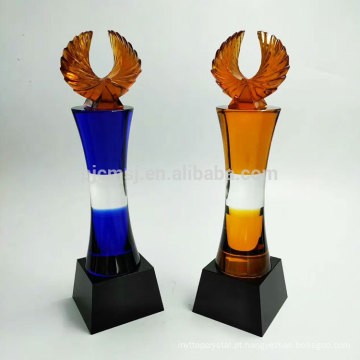 Mais recente design atraente preço personalizado troféu troféu de cristal